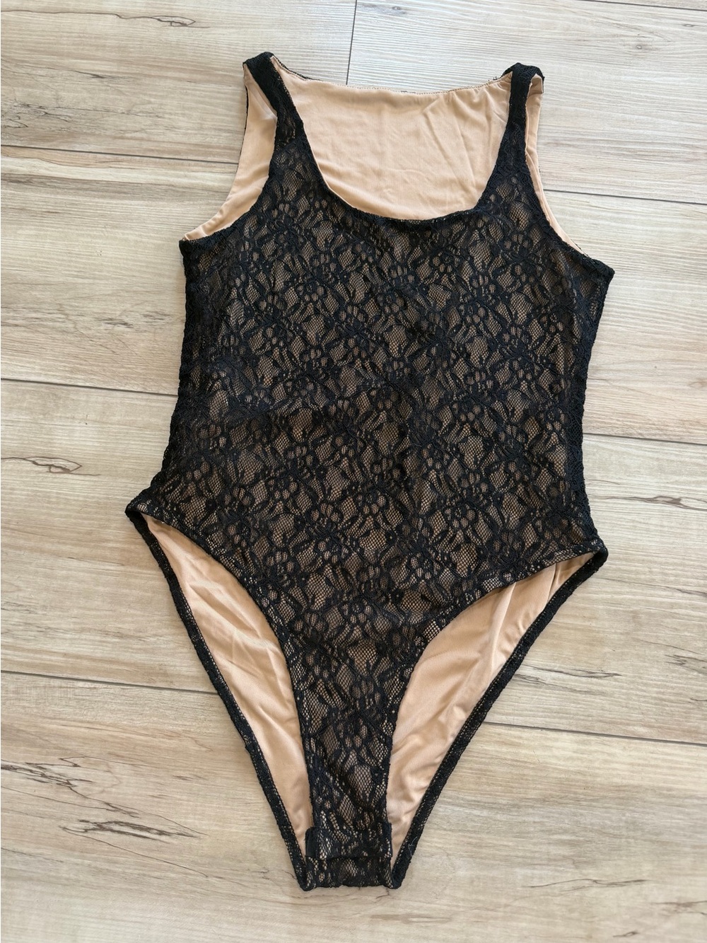 SHEIN black lace lined bodysuit NEVER WORN